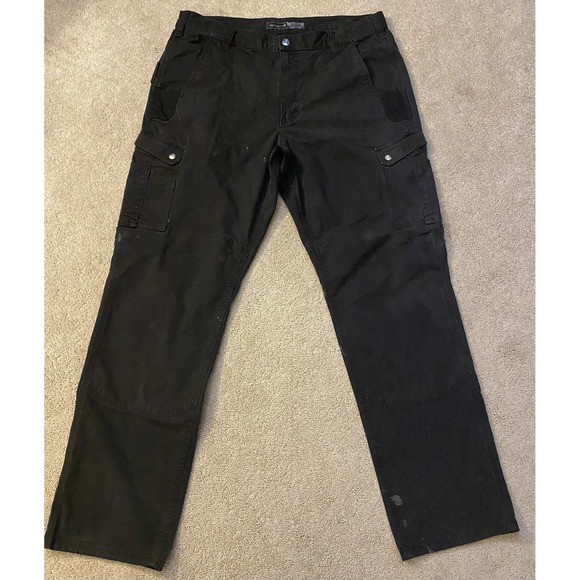Carhartt Relaxed Fit Double Knee Ripstop Black Cargo Work Pants Mens 38 x 34 - Picture 1 of 4